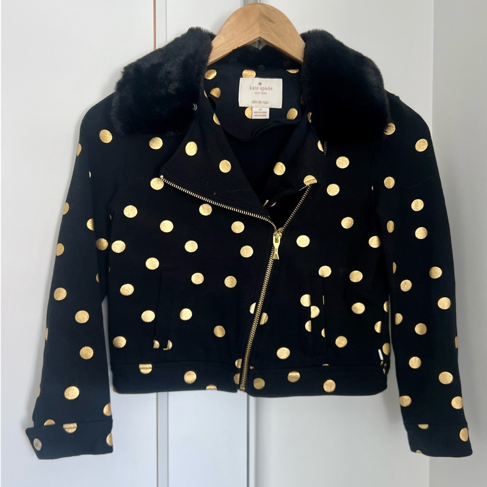 Beautiful Kate Spade girls jacket with removable faux fur collar